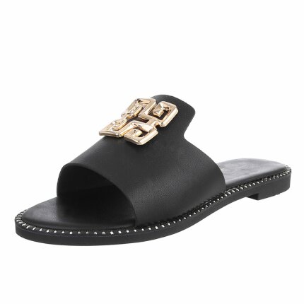 Damen Pantoletten - black - 12 Paar