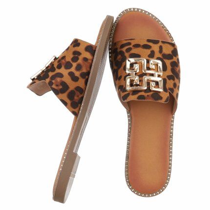 Damen Pantoletten - leopard