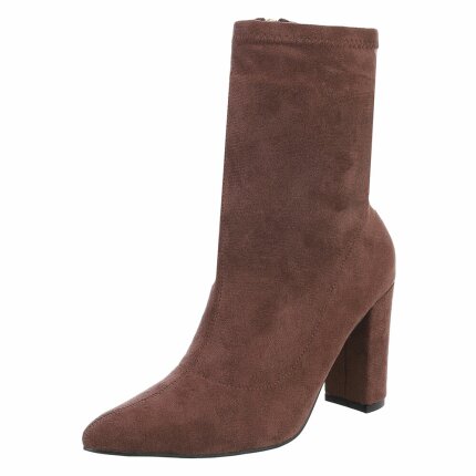 Damen High-Heel Stiefeletten - brown Gr. 40