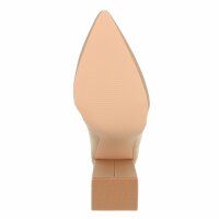 Damen High-Heel Stiefeletten - beige