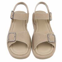 Damen Keilsandaletten - khaki