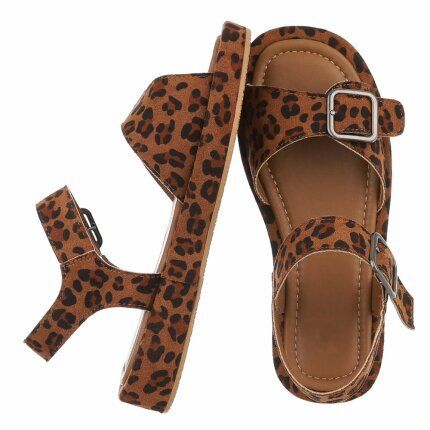 Damen Keilsandaletten - leopard