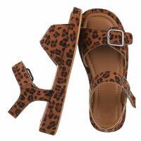 Damen Keilsandaletten - leopard