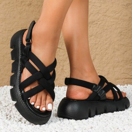 Damen Keilsandaletten - black