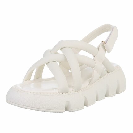 Damen Keilsandaletten - white - 12 Paar