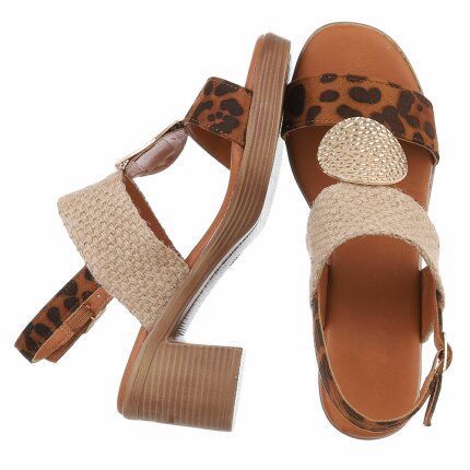 Damen Sandaletten - leopard