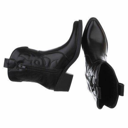 Damen Western- & Bikerboots - blackpu