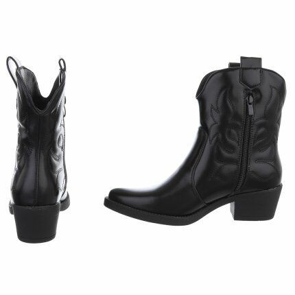 Damen Western- & Bikerboots - blackpu