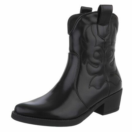 Damen Western- & Bikerboots - blackpu Gr. 38