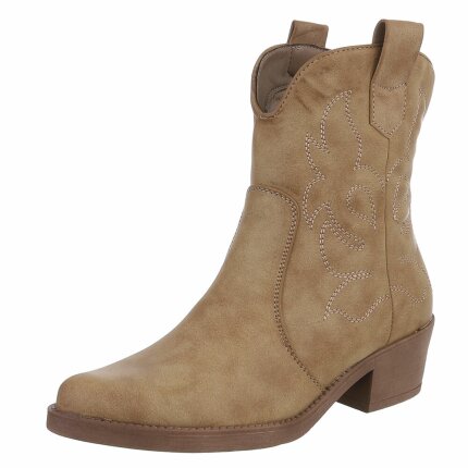 Damen Western- & Bikerboots - khakipu Gr. 37
