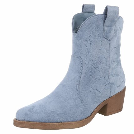 Damen Western- & Bikerboots - bluesuede Gr. 36