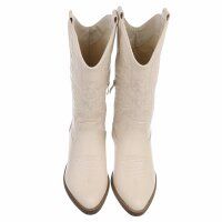 Damen Western- & Bikerboots - beigepu