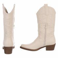Damen Western- & Bikerboots - beigepu