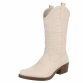 Damen Western- & Bikerboots - beigepu Gr. 38