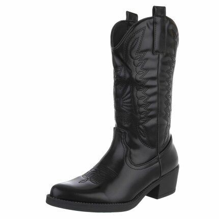 Damen Western- & Bikerboots - blackpu