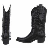 Damen Western- & Bikerboots - blackpu