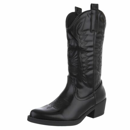 Damen Western- & Bikerboots - blackpu Gr. 40