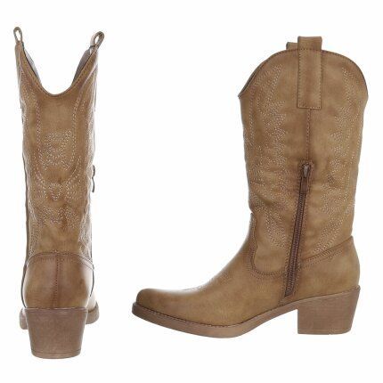 Damen Western- & Bikerboots - khakipu