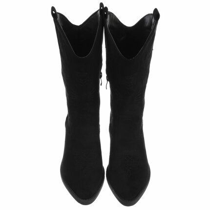Damen Western- & Bikerboots - blacksuede