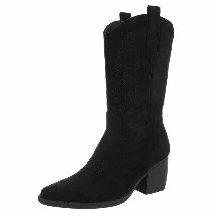 Damen Western- & Bikerboots - blacksuede Gr. 40