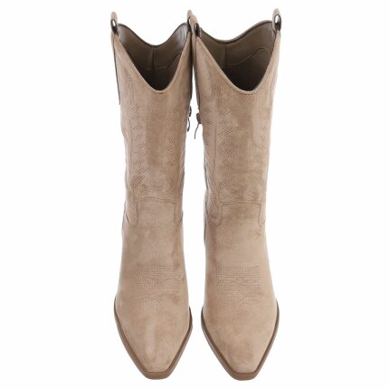 Damen Western- & Bikerboots - khakisuede