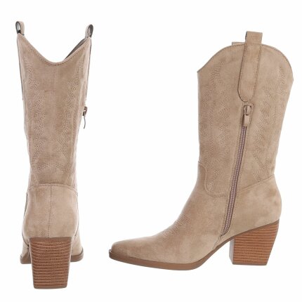 Damen Western- & Bikerboots - khakisuede