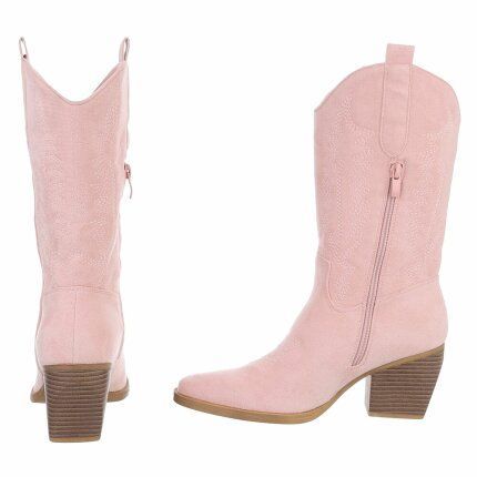 Damen Western- & Bikerboots - pinksuede
