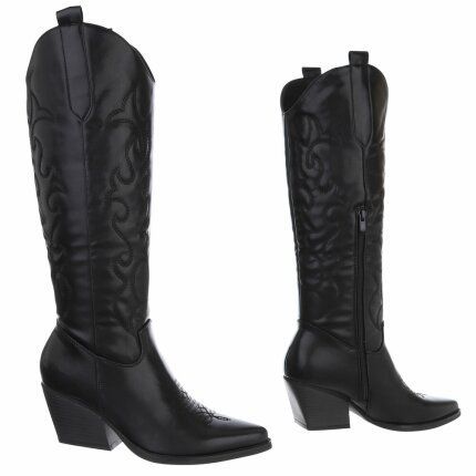 Damen Western- & Bikerboots - blackpu
