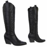 Damen Western- & Bikerboots - blackpu