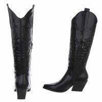 Damen Western- & Bikerboots - blackpu