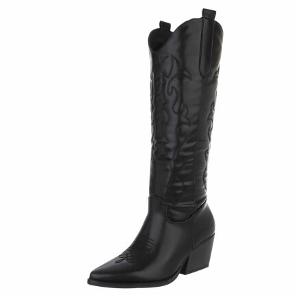 Damen Western- & Bikerboots - blackpu Gr. 37