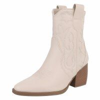 Damen Western- & Bikerboots - beigepu