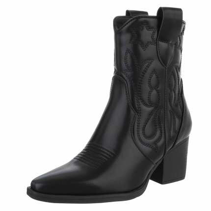 Damen Western- & Bikerboots - blackpu Gr. 40