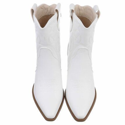 Damen Western- & Bikerboots - whitepu