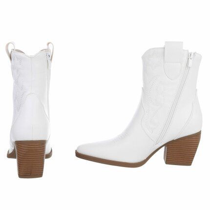 Damen Western- & Bikerboots - whitepu