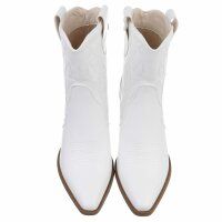 Damen Western- & Bikerboots - whitepu