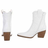 Damen Western- & Bikerboots - whitepu