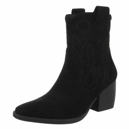 Damen Western- & Bikerboots - blacksuede Gr. 37