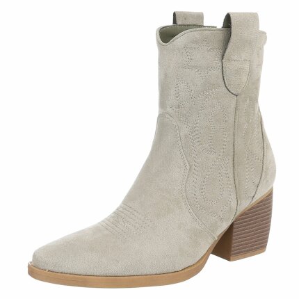 Damen Western- & Bikerboots - olivesuede Gr. 38