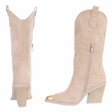 Damen Western- & Bikerboots - beigesuede