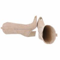Damen Western- & Bikerboots - beigesuede
