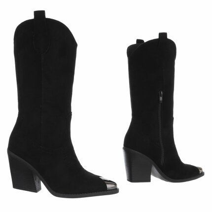 Damen Western- & Bikerboots - blacksuede