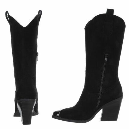 Damen Western- & Bikerboots - blacksuede