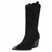 Damen Western- & Bikerboots - blacksuede