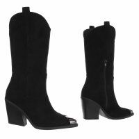 Damen Western- & Bikerboots - blacksuede