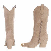 Damen Western- & Bikerboots - khakisuede
