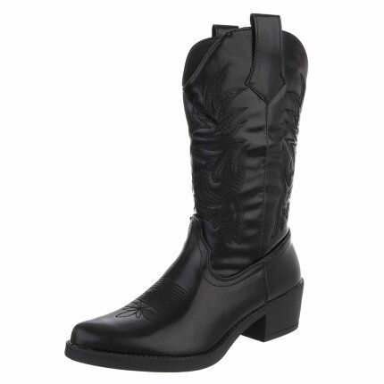 Damen Western- & Bikerboots - blackpu