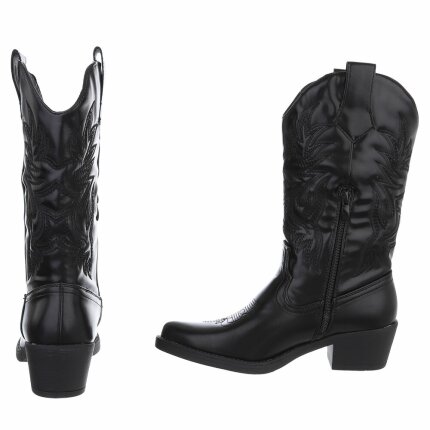 Damen Western- & Bikerboots - blackpu