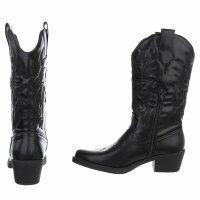 Damen Western- & Bikerboots - blackpu