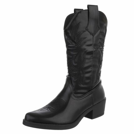 Damen Western- & Bikerboots - blackpu Gr. 41